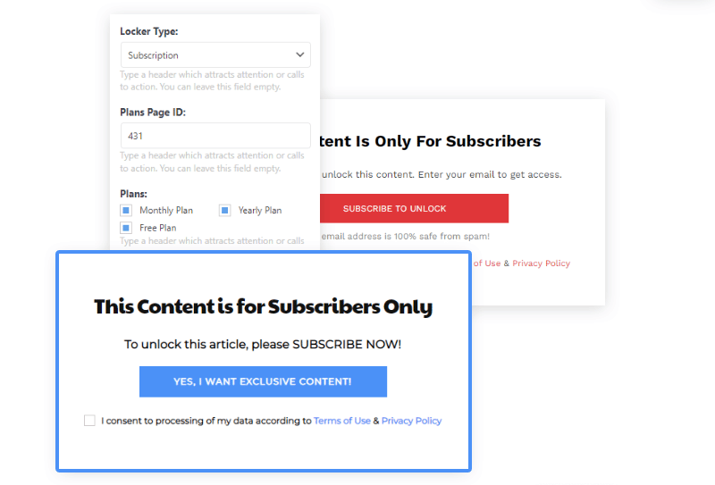 Newspaper theme subscribtion forms
