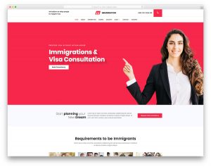 Immigration website template