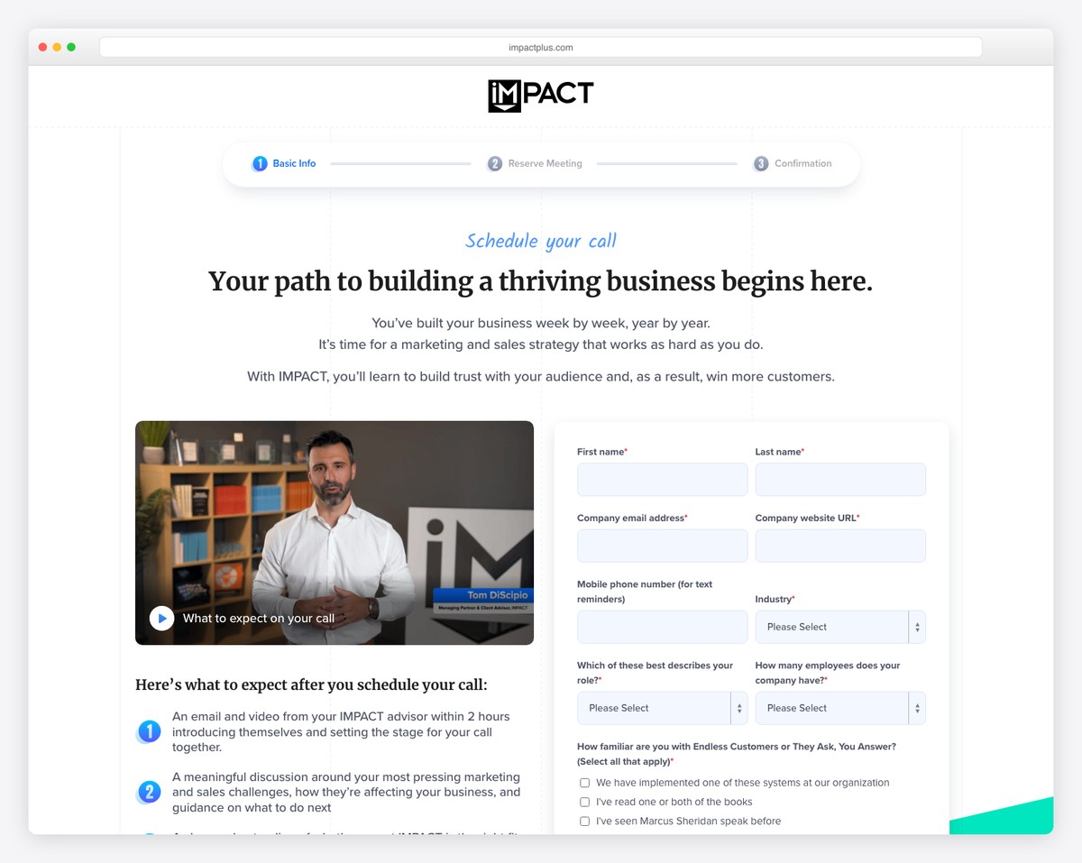 impact contact us page