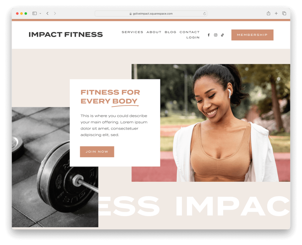 impact squarespace health template