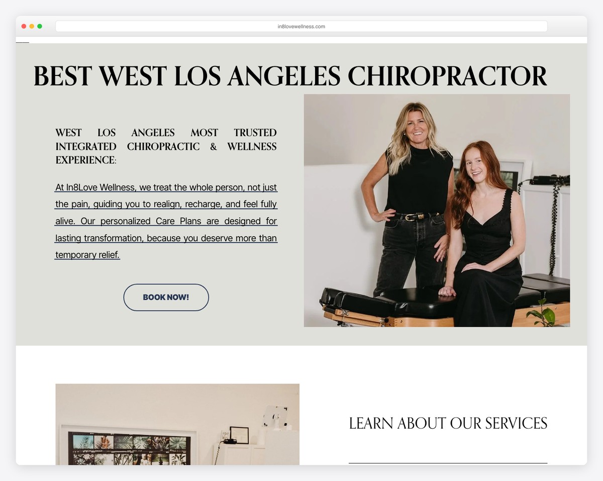 in8love wellness service website