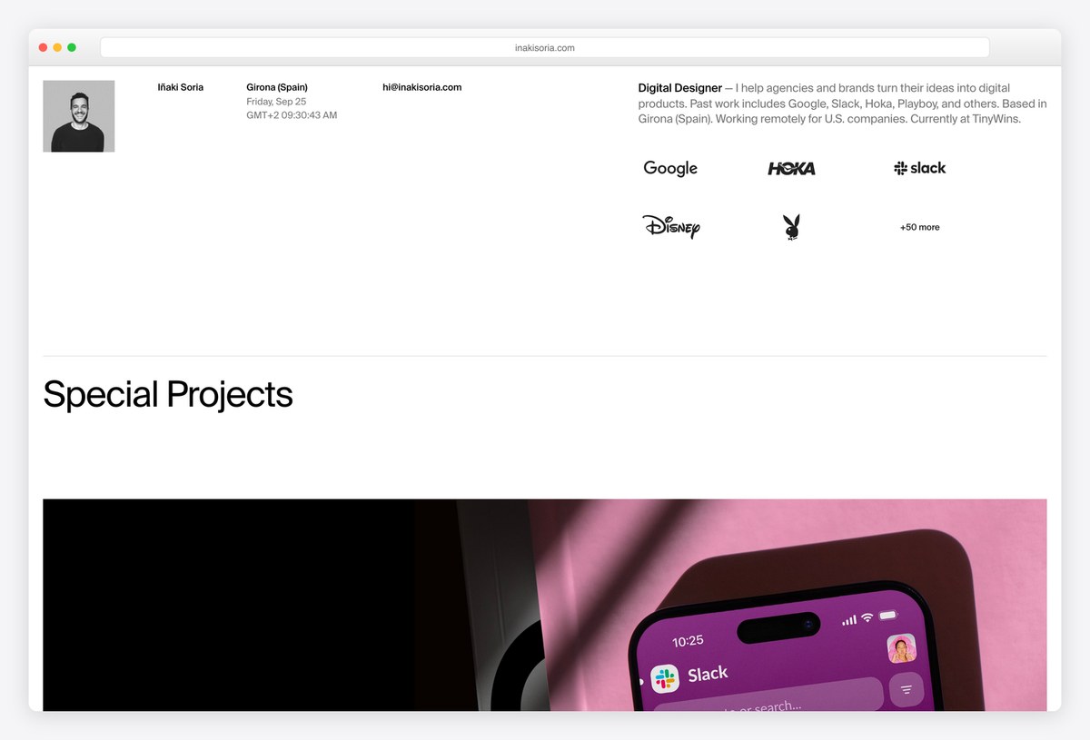 Iñaki Soria web designer portfolio website