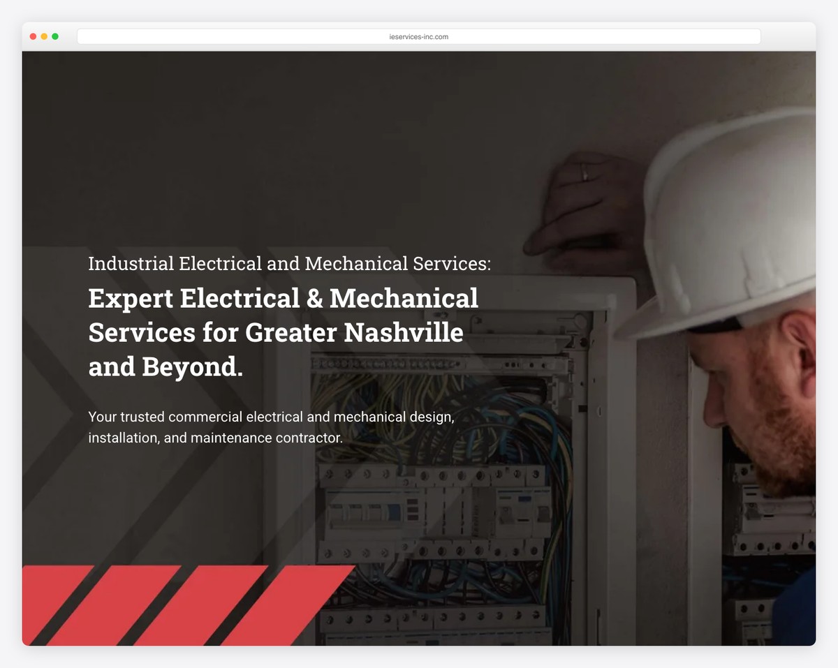 Industrial Electric Services website example