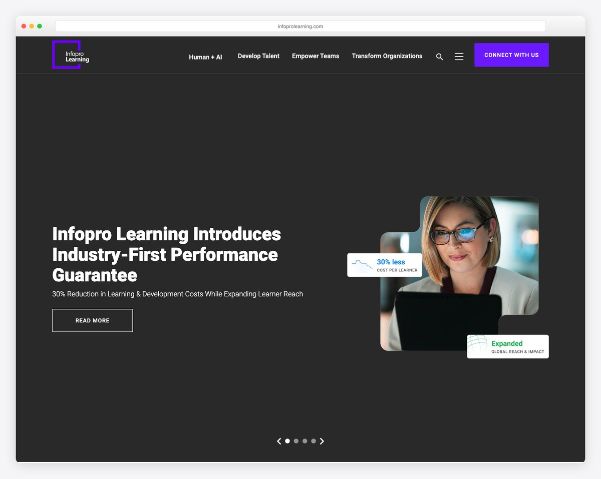 infopro learning website example