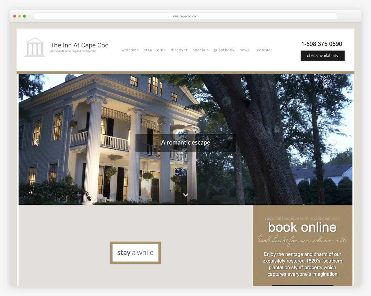 the inn at cape cod website