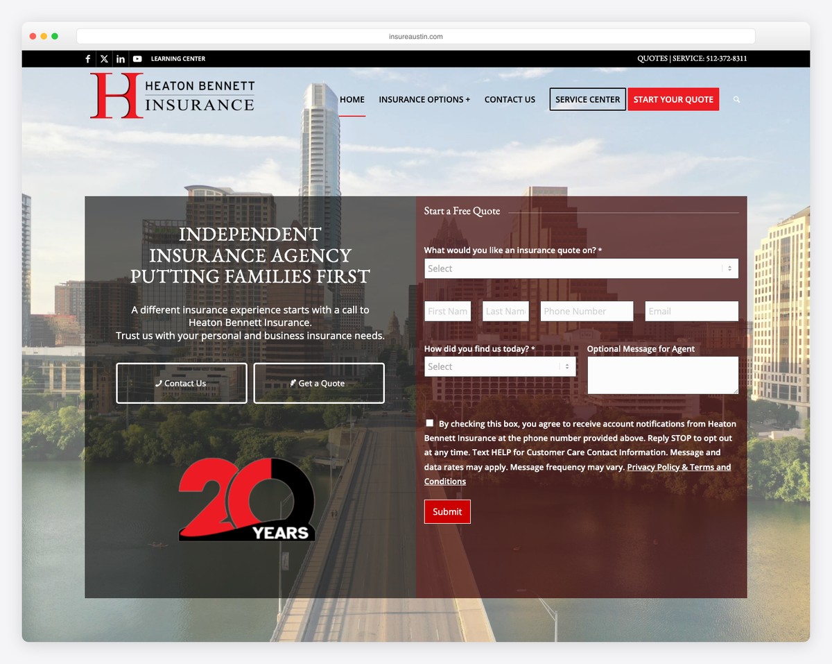 heaton bennett insurance website example
