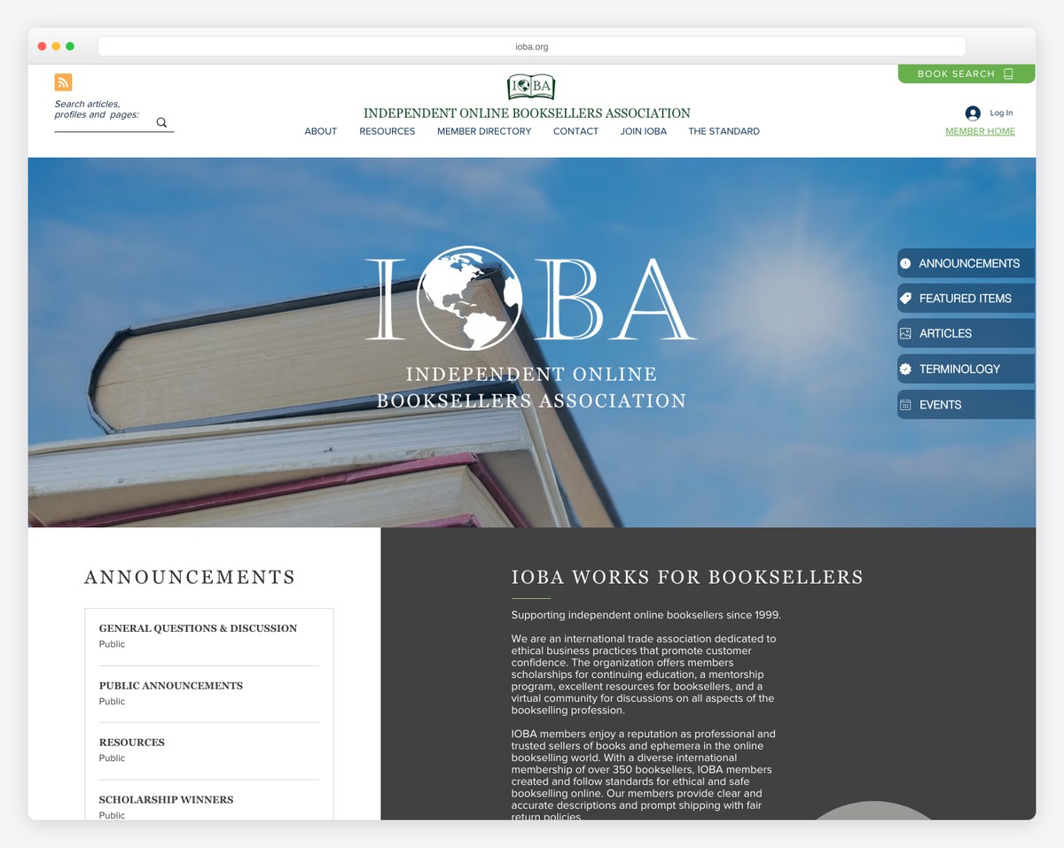 ioba independent booksellers wix forum example