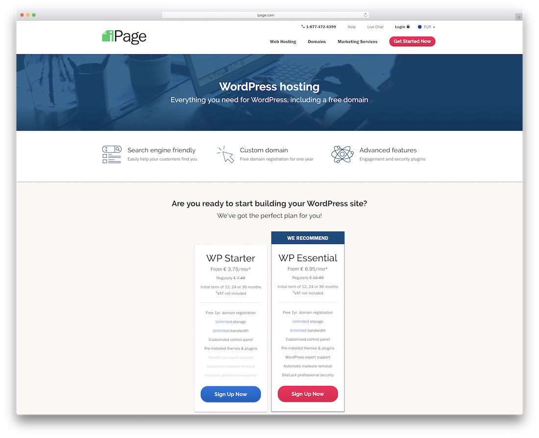 ipage cheap hosting for wordpress