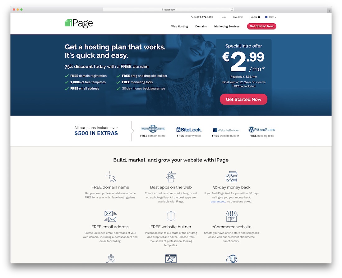ipage web hosting for personal website