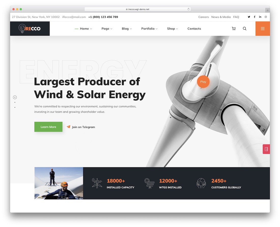 irecco alternative energy website template