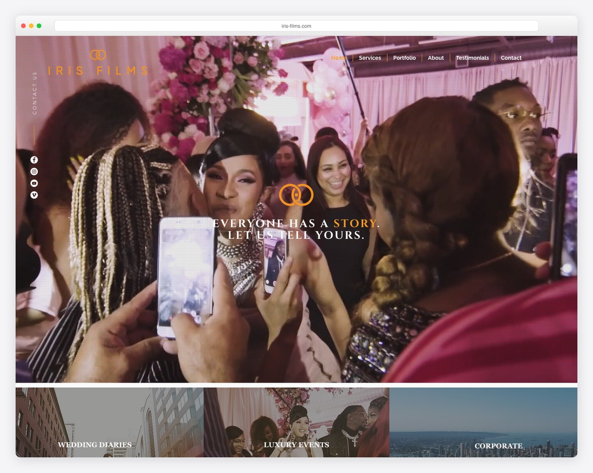 iris films website example