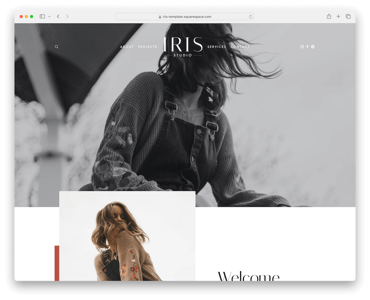 iris squarespace designer template