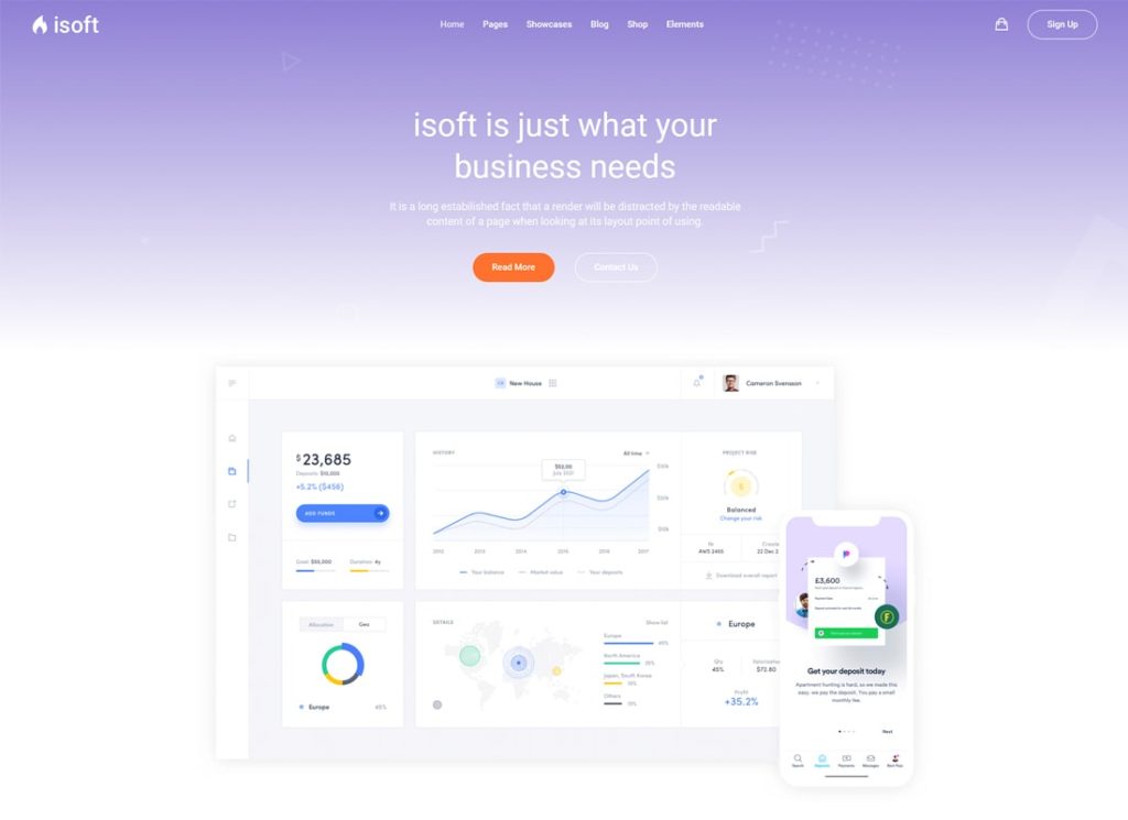 Isoft | Powerful WordPress Theme for Saas, App and Startups