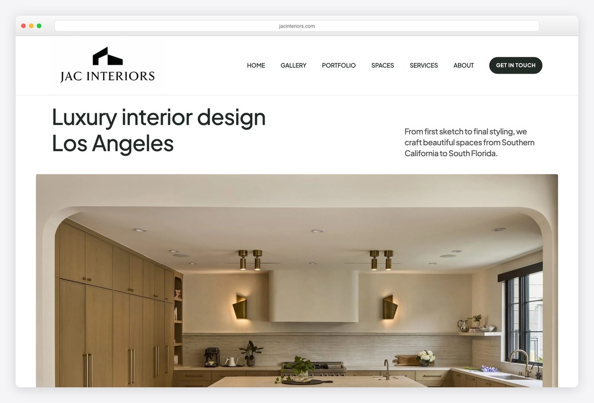 JAC Interiors interior design portfolio website