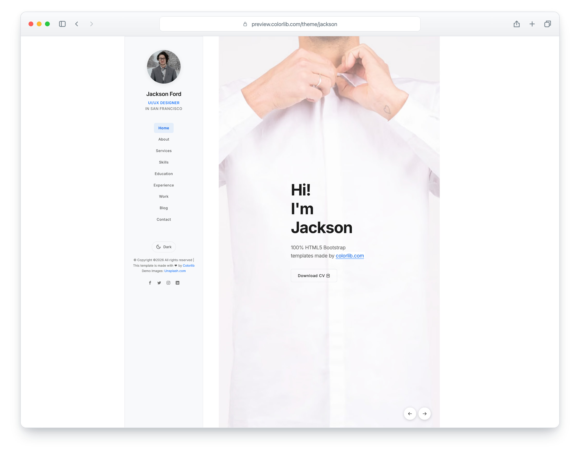 Jackson website template