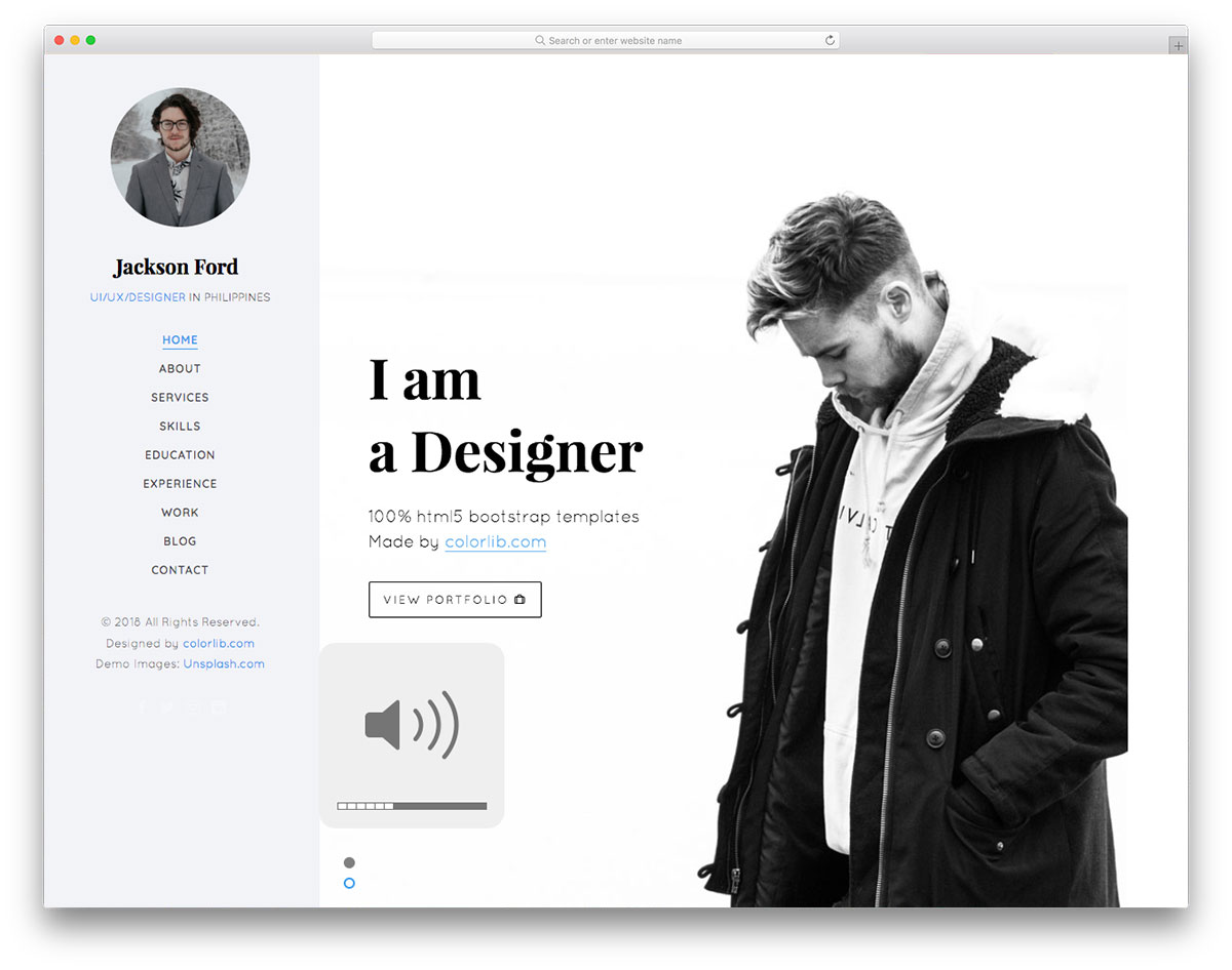 Jackson Free Template for personal website