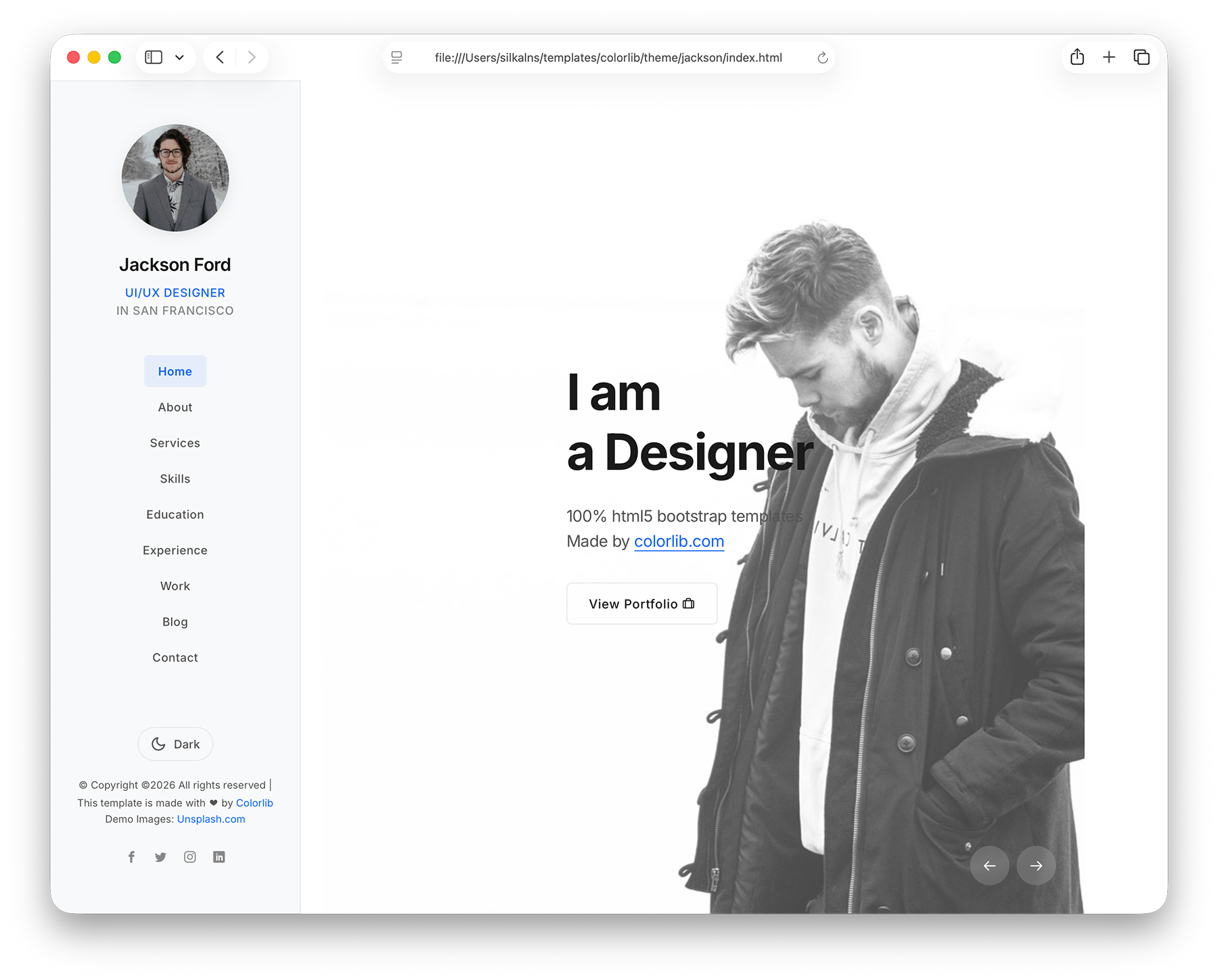 Jackson Resume Website Templates