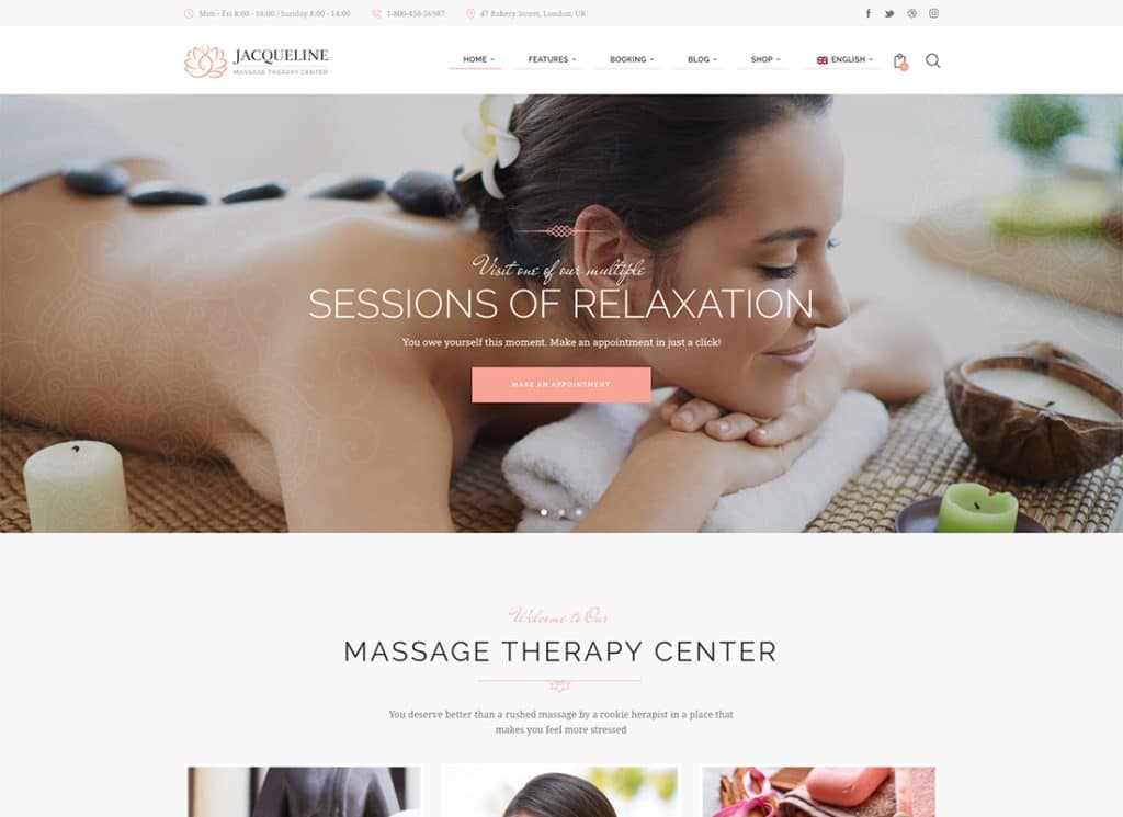 Jacqueline - Spa & Massage Salon Beauty WordPress Theme