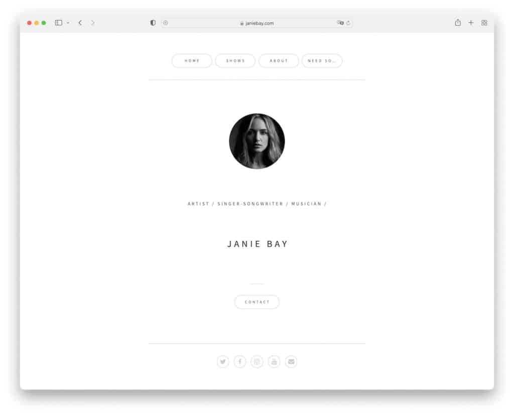 janie bay musician website