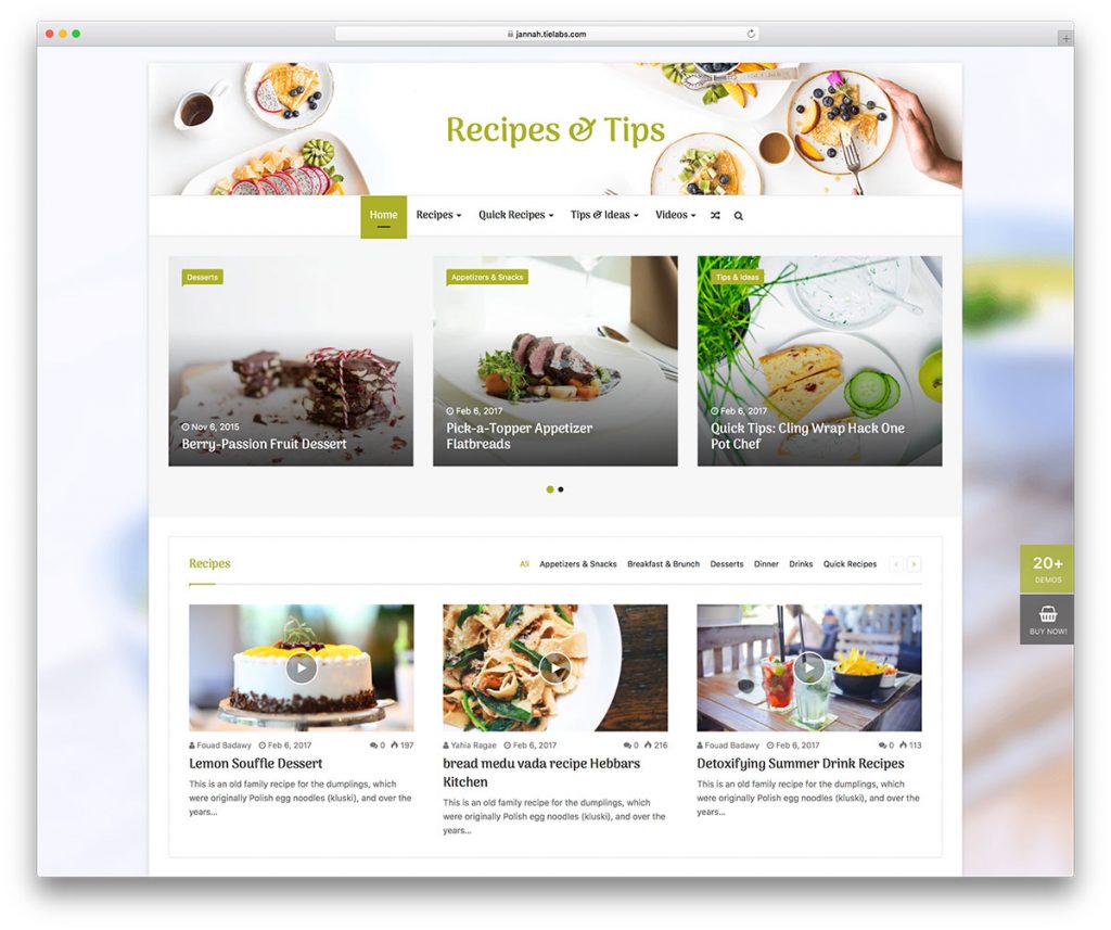 20 Best Food & Recipe Blog WordPress Themes 2026
