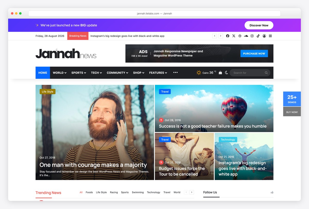 Jannah news and magazine WordPress theme demo
