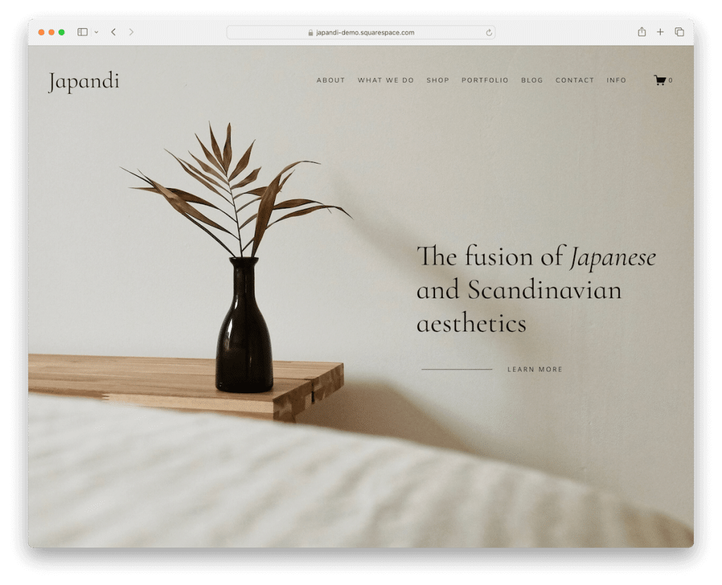 japandi squarespace interior design template