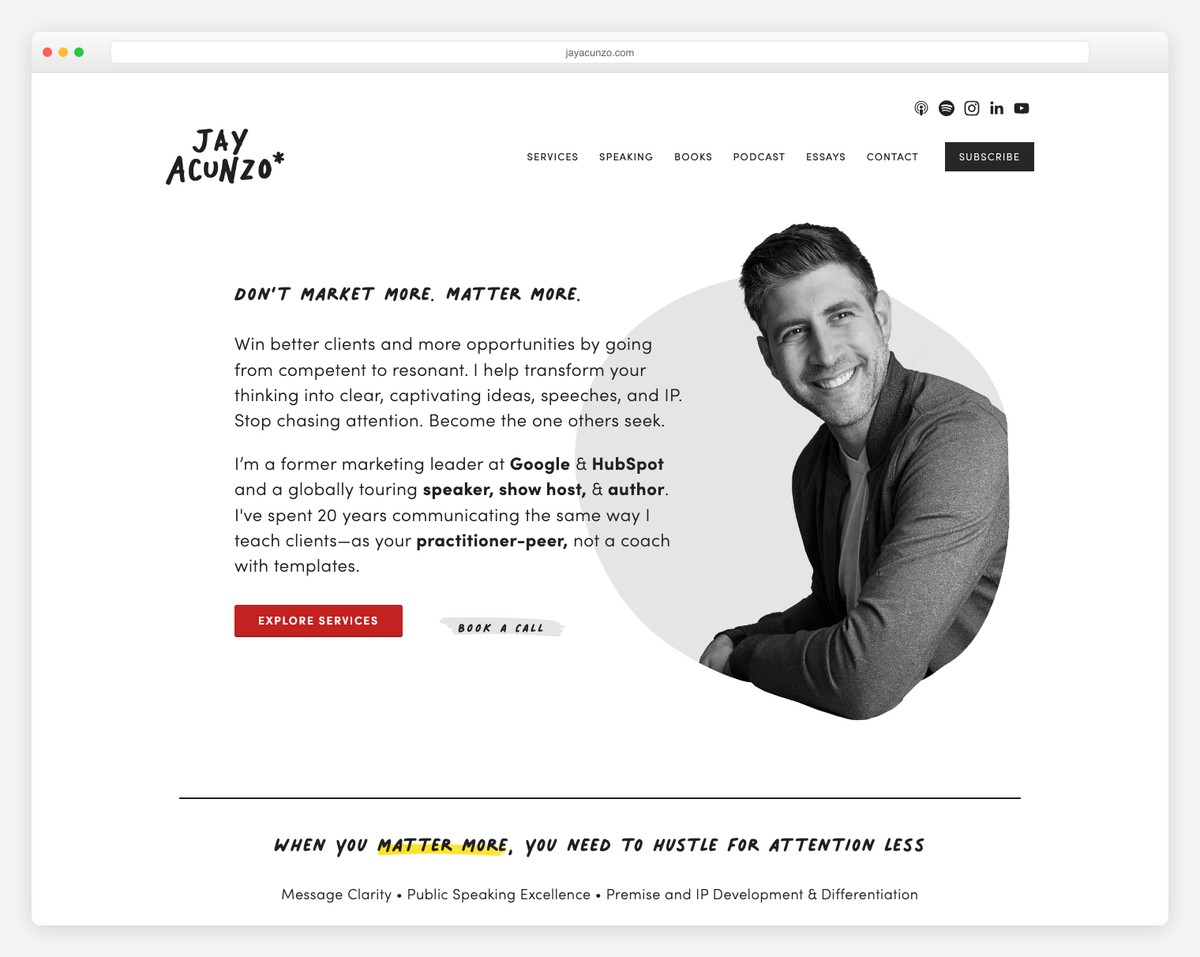 jay acunzo about page example