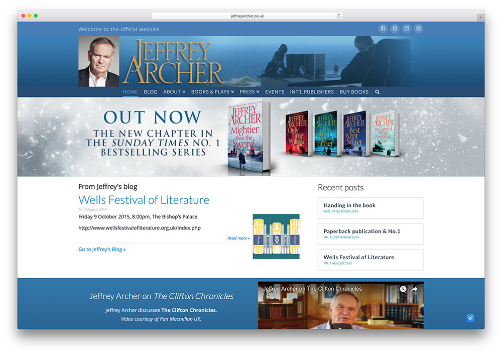 jeffreyarcher-famous-writer-website-using-wp