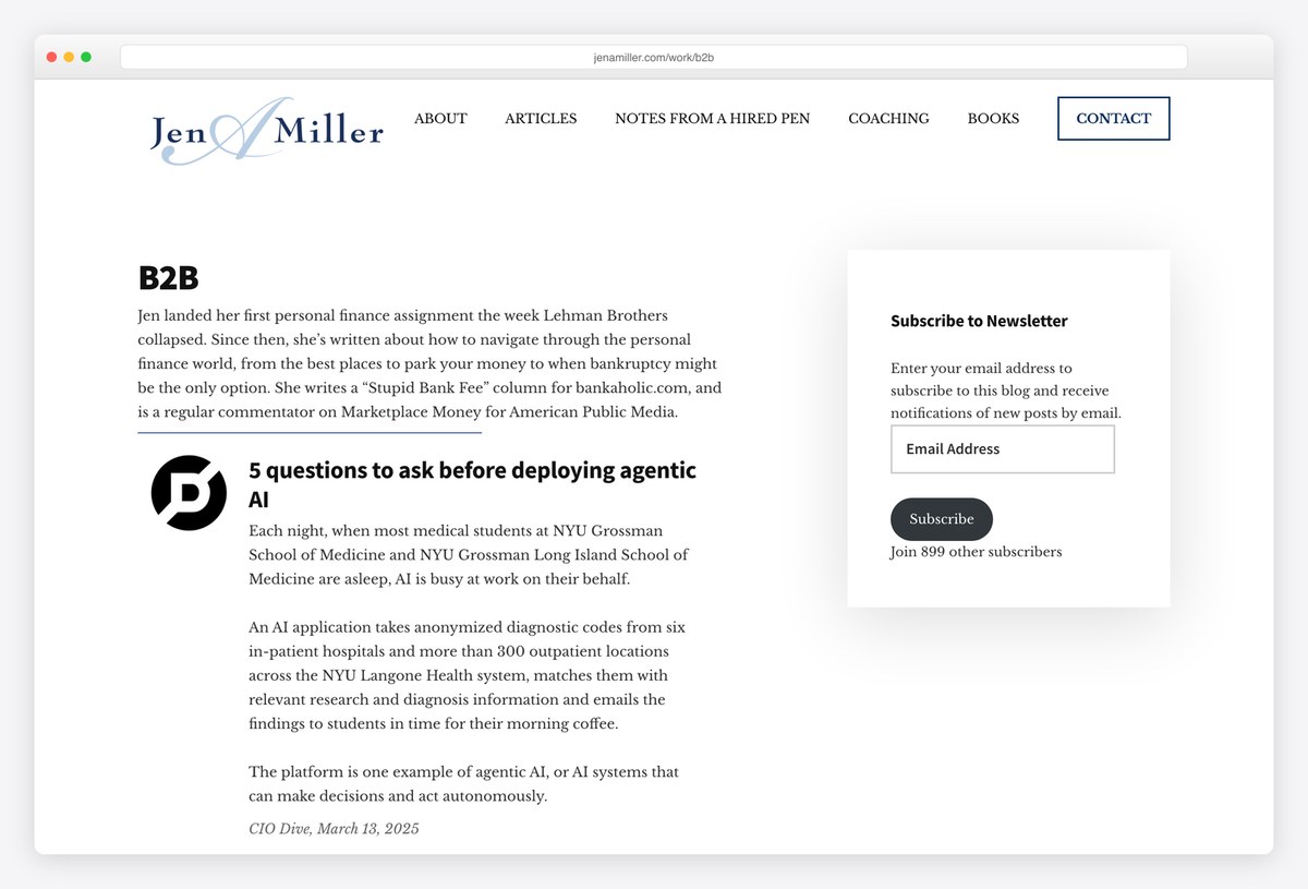 Jen A. Miller's B2B article archive