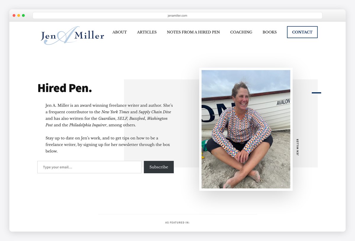 Jen A. Miller portfolio website