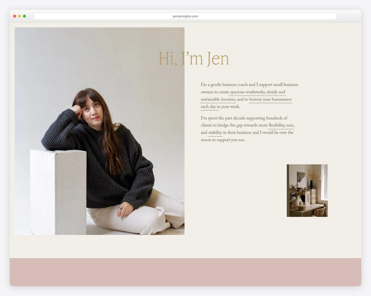 jen carrington personal website example