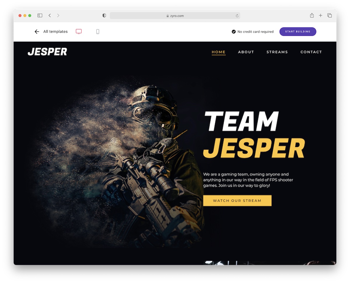 jesper gaming website template