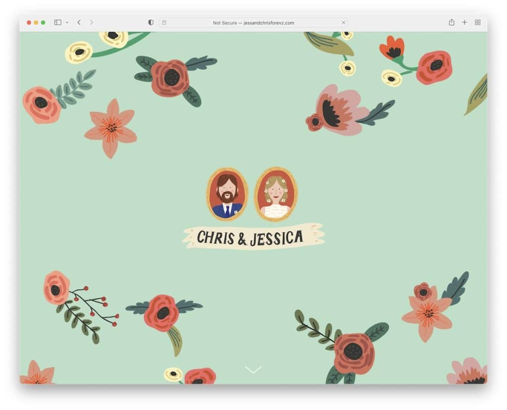 jess and chris wedding website