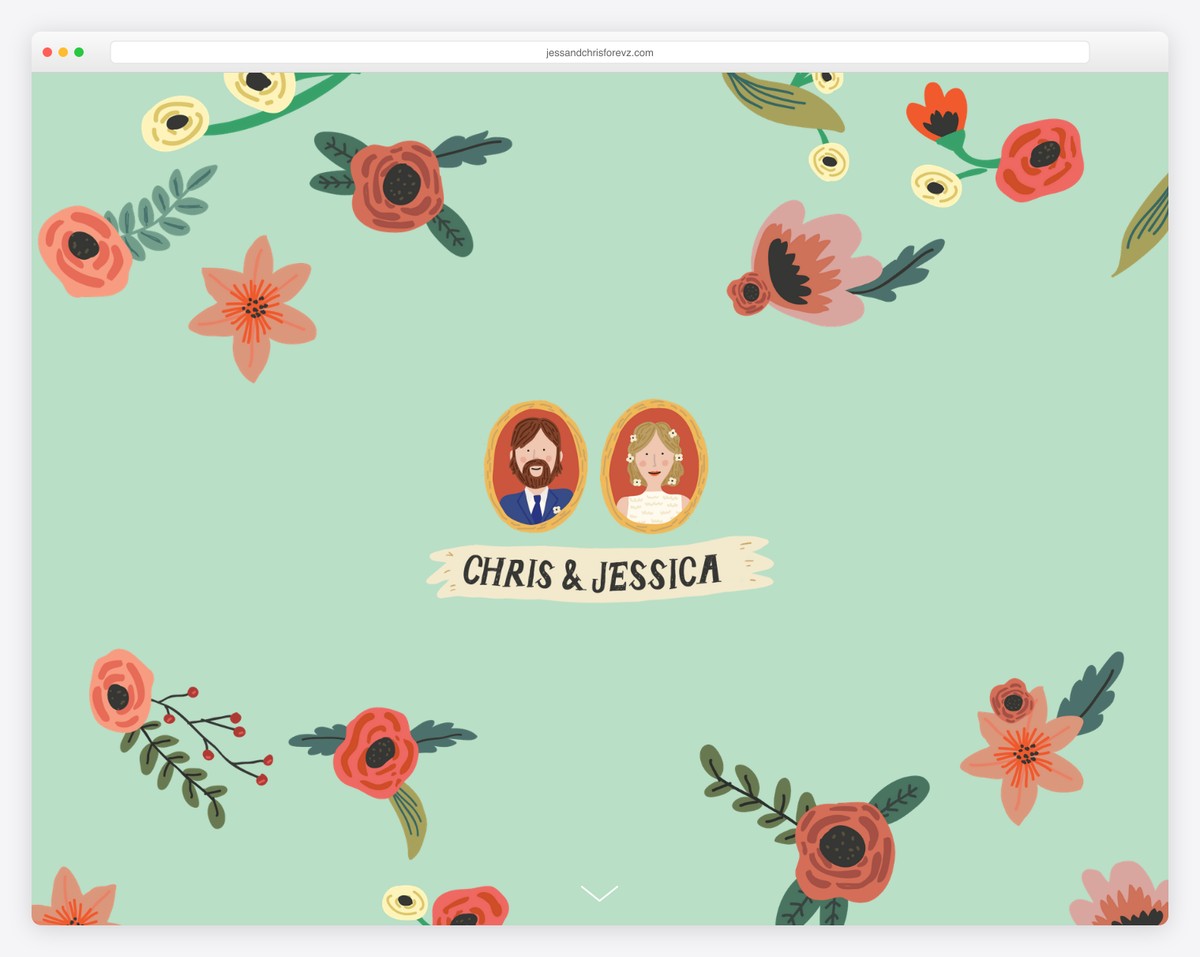 jess and chris wedding website