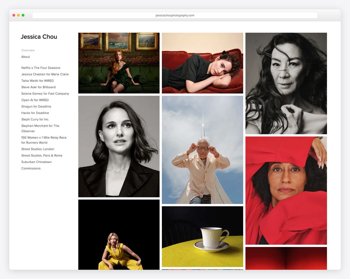 jessica chou art portfolio website