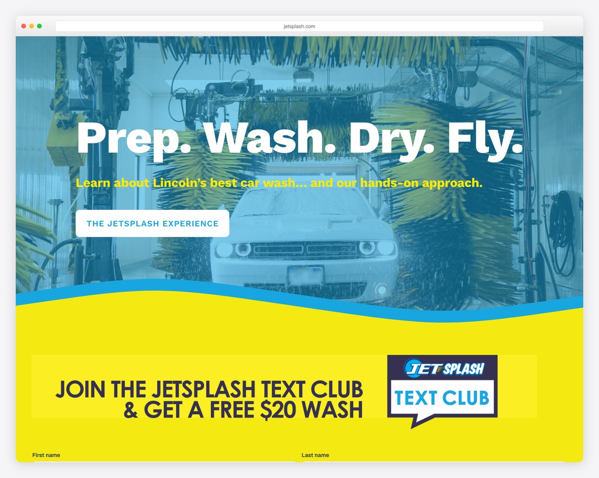 jet splash car wash web design