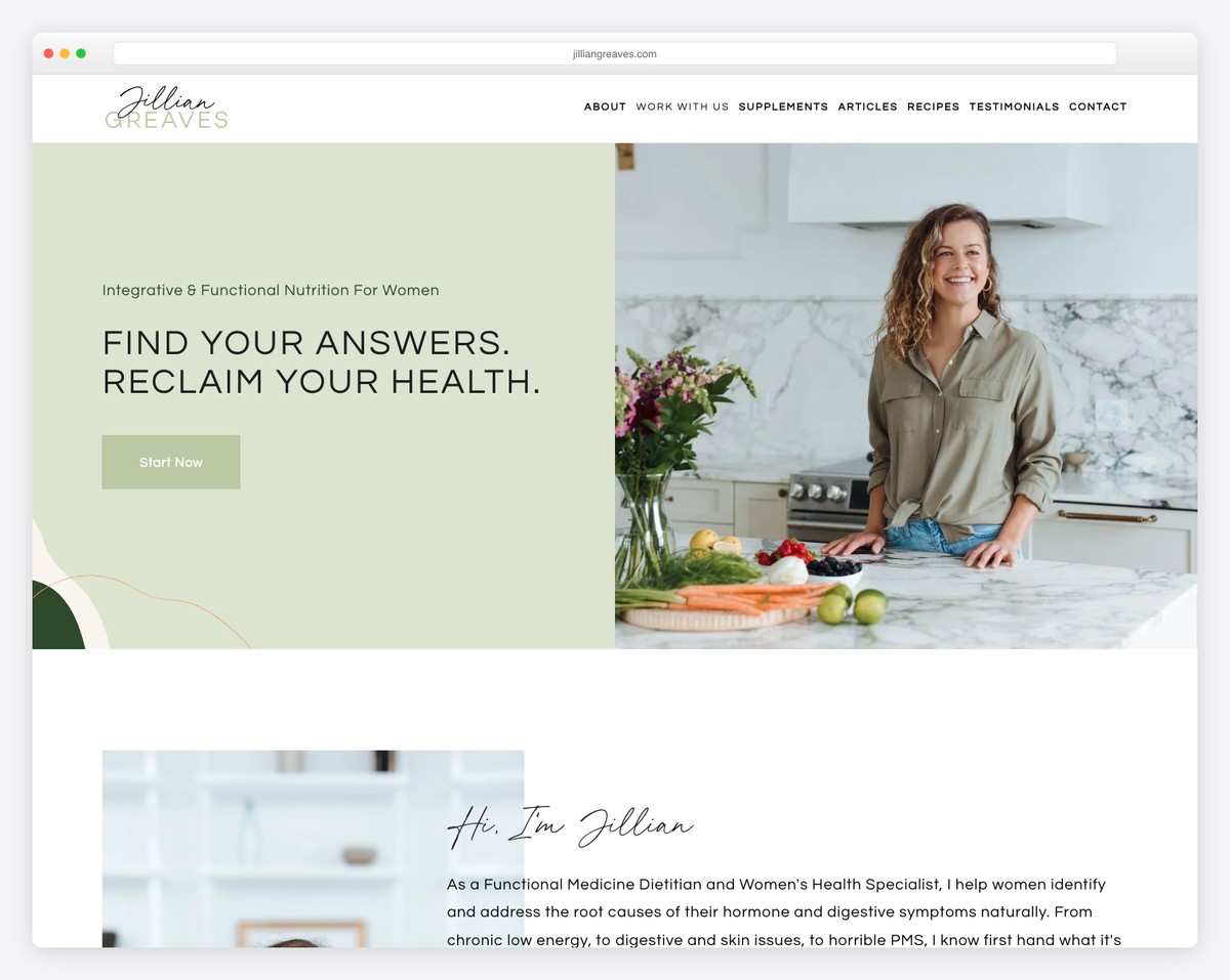 jillian greaves website example