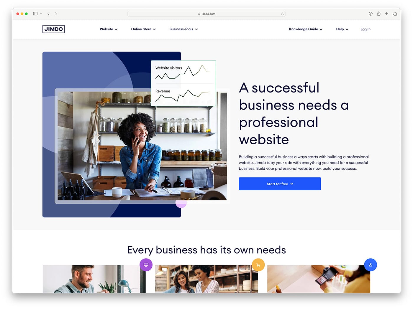 Jimdo - affordable business website builder