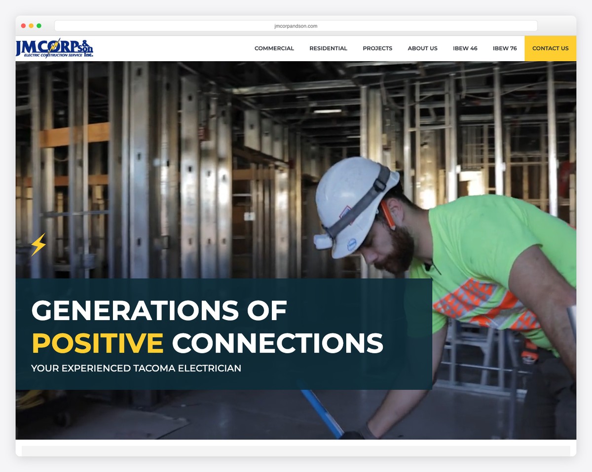 JMCorp & Son - electrician website example