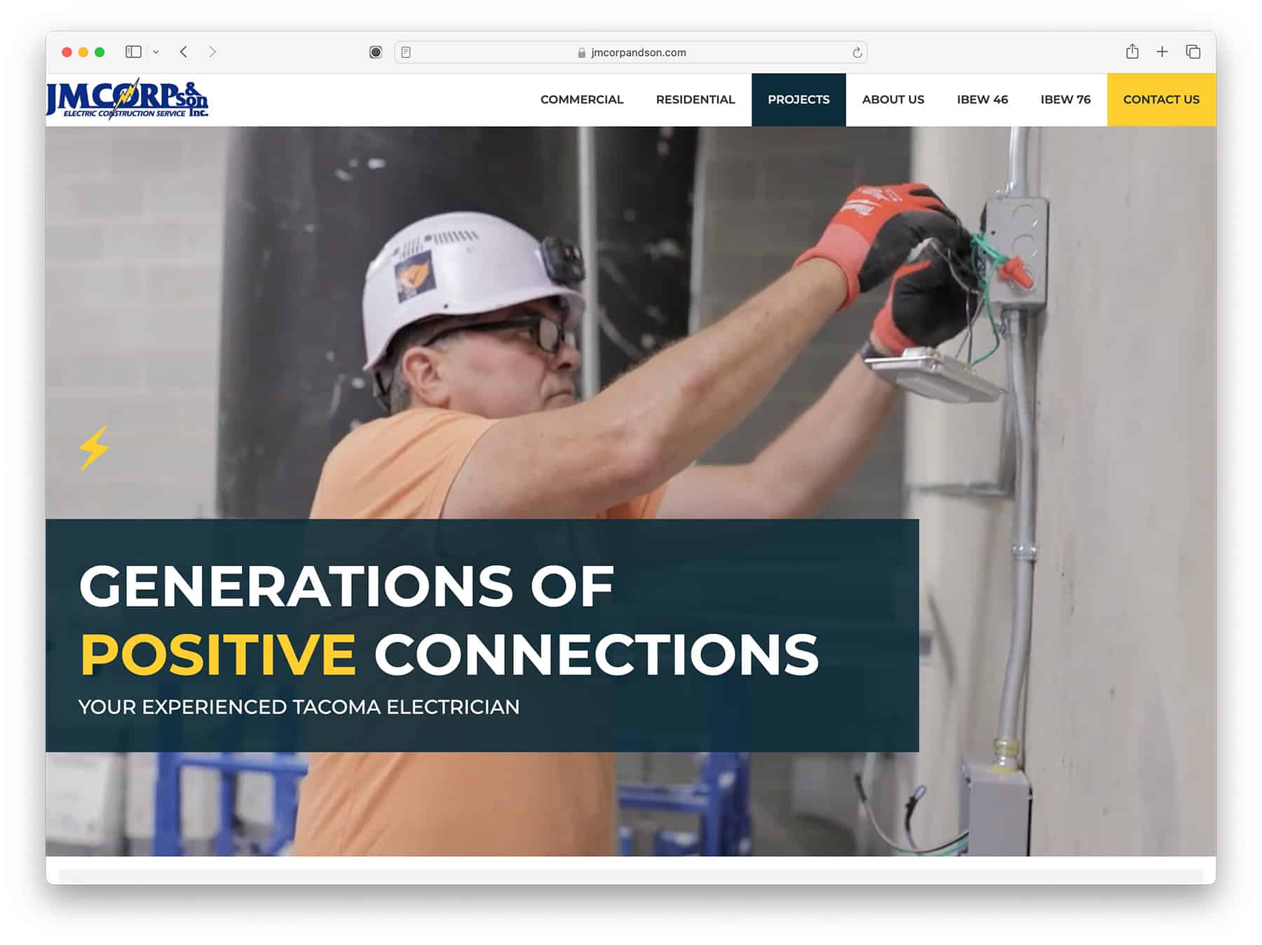 JMCorp & Son - electrician website example