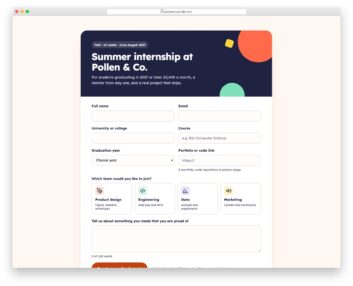 Job Application Form V05 free HTML and CSS snippet by Colorlib