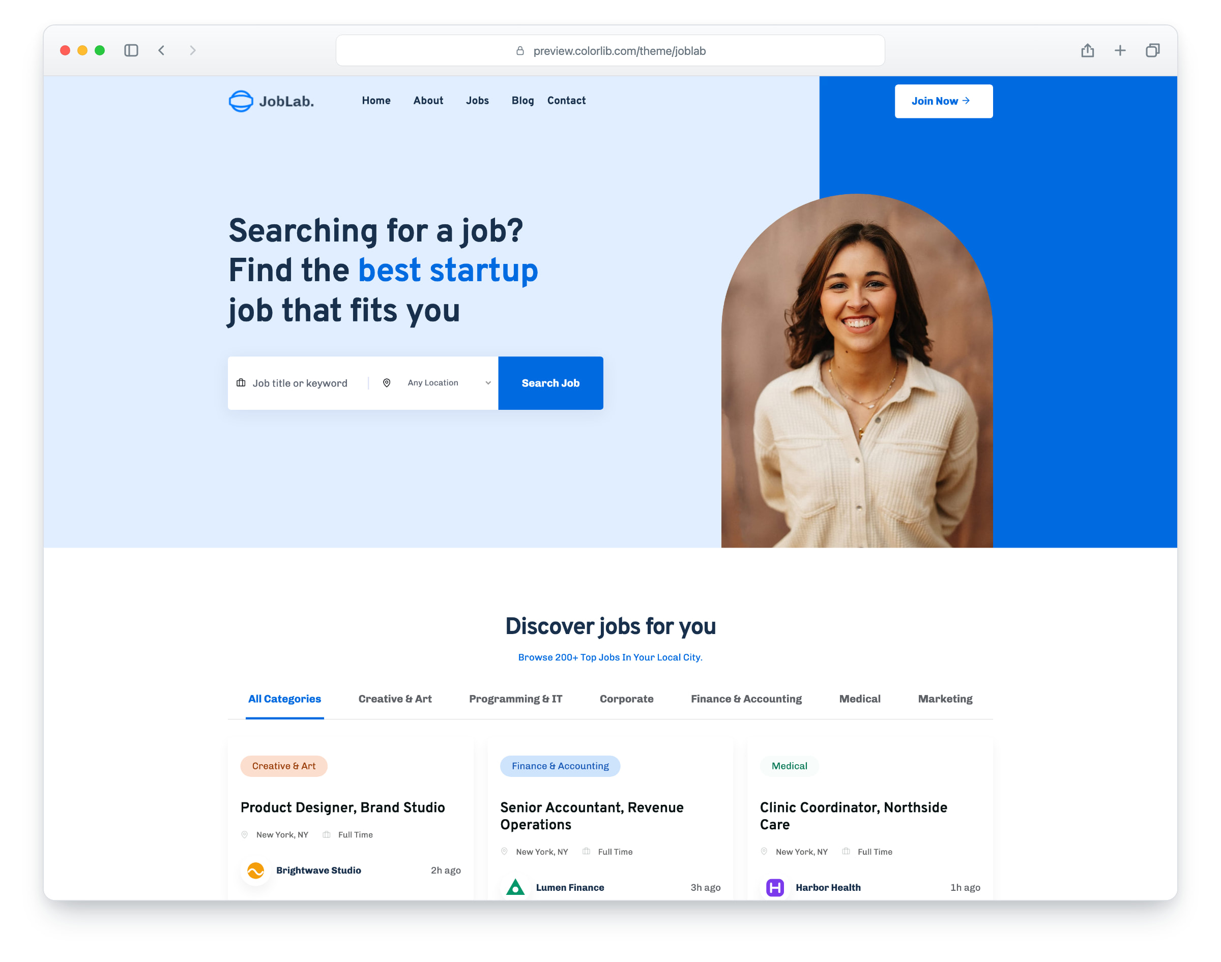 Joblab website template