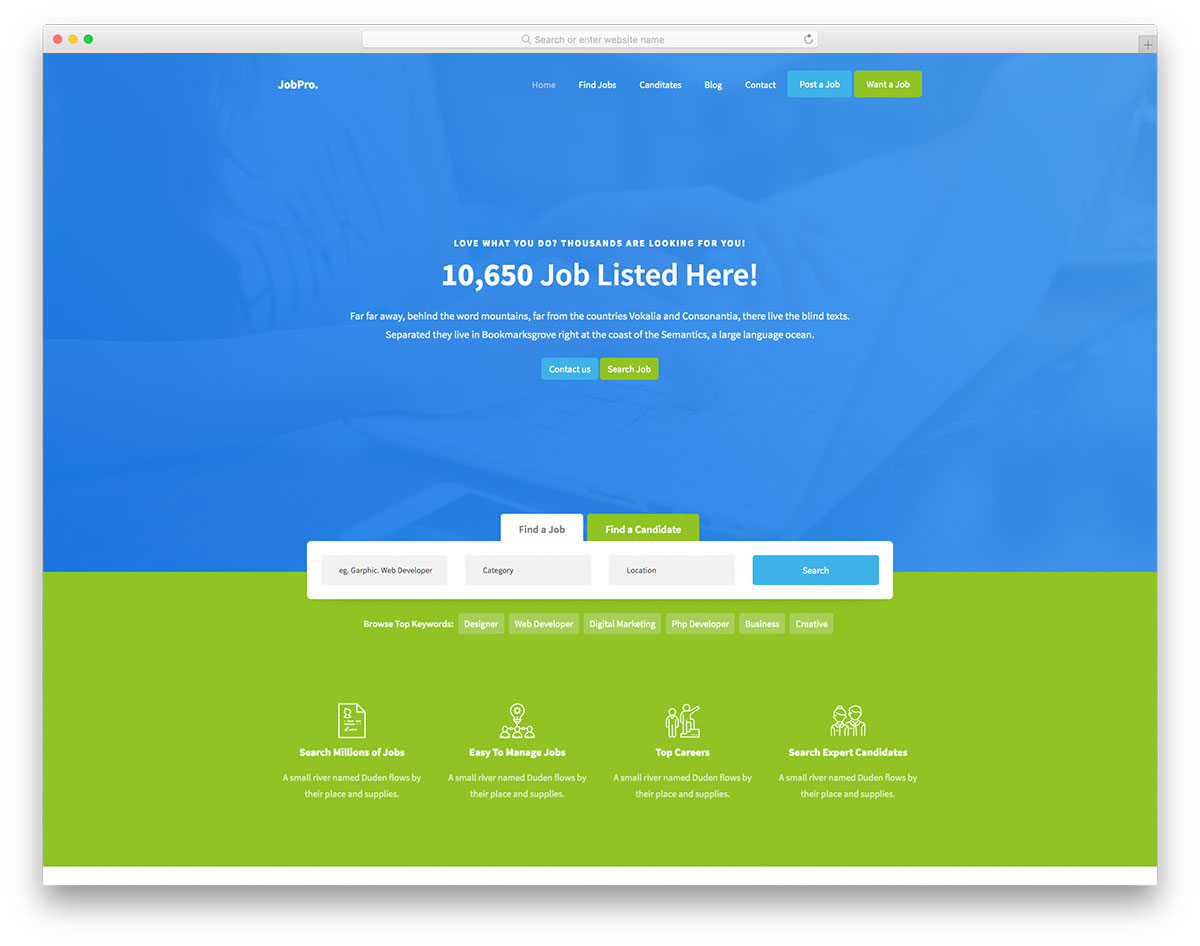 Jobpro Free Template