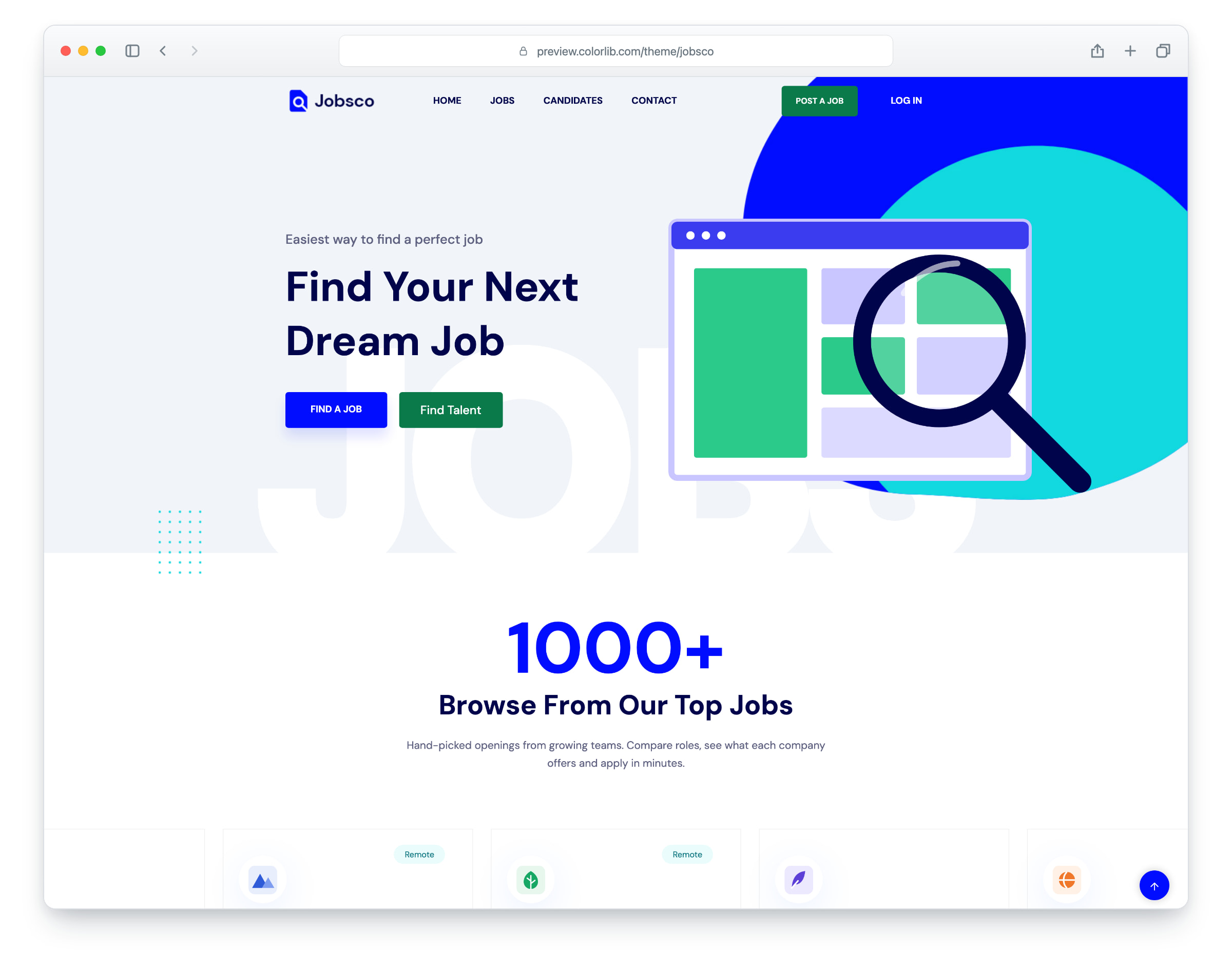 Jobsco website template