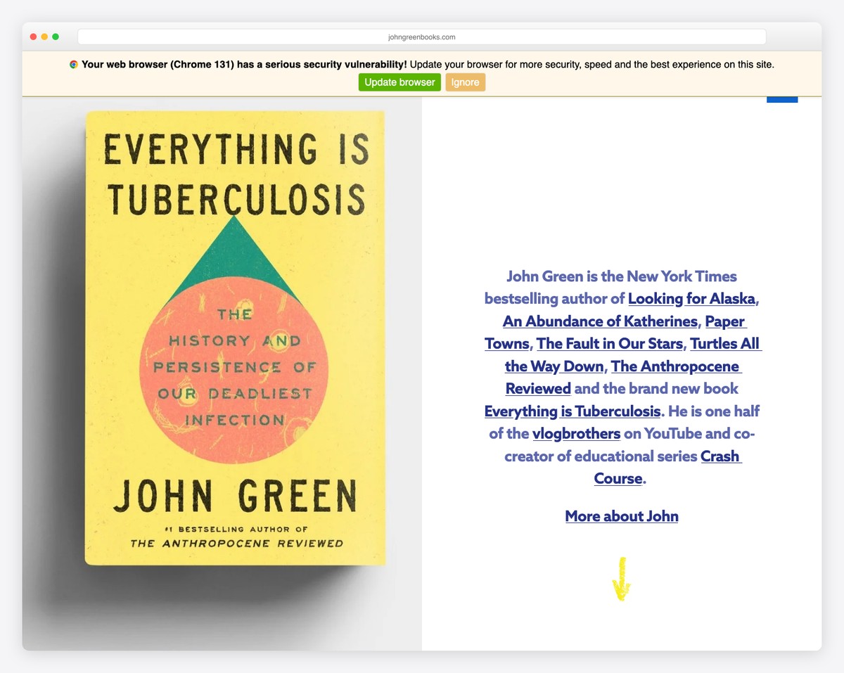 john green author about page example