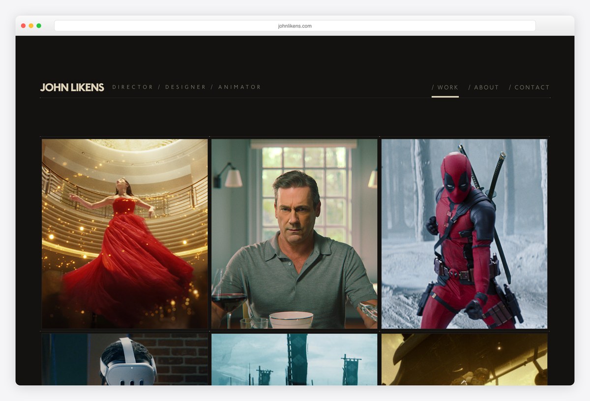 John Likens title designer portfolio website