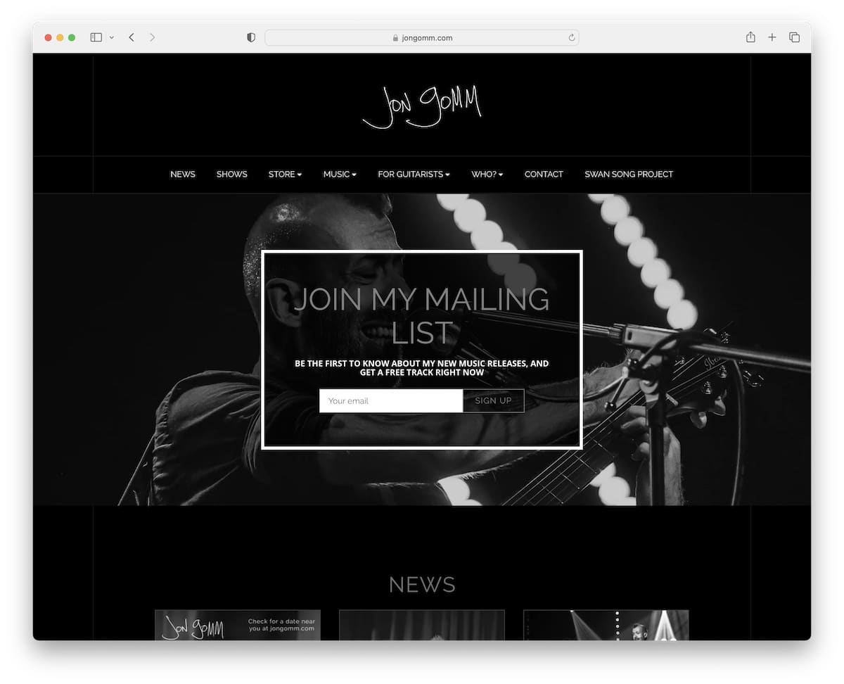 jon gomm singer website