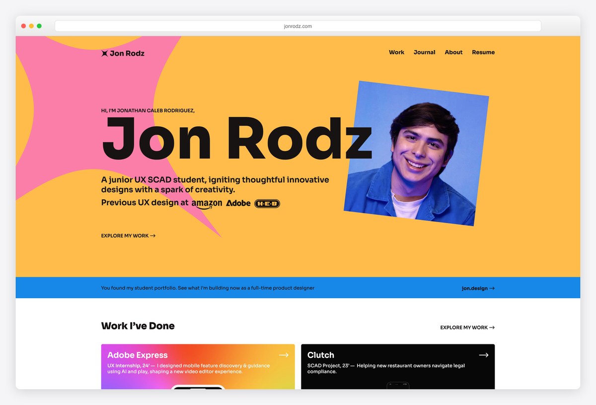 Jon Rodz portfolio website