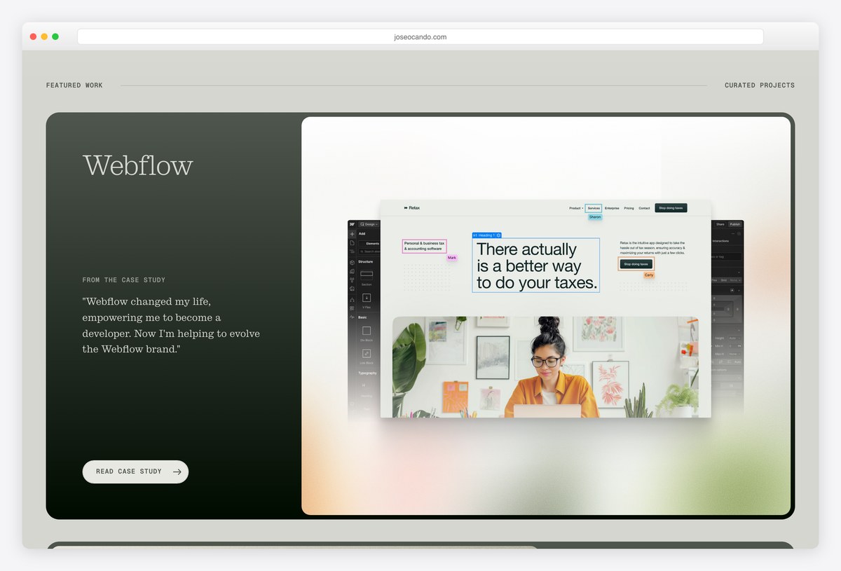 Jose Ocando web designer portfolio website