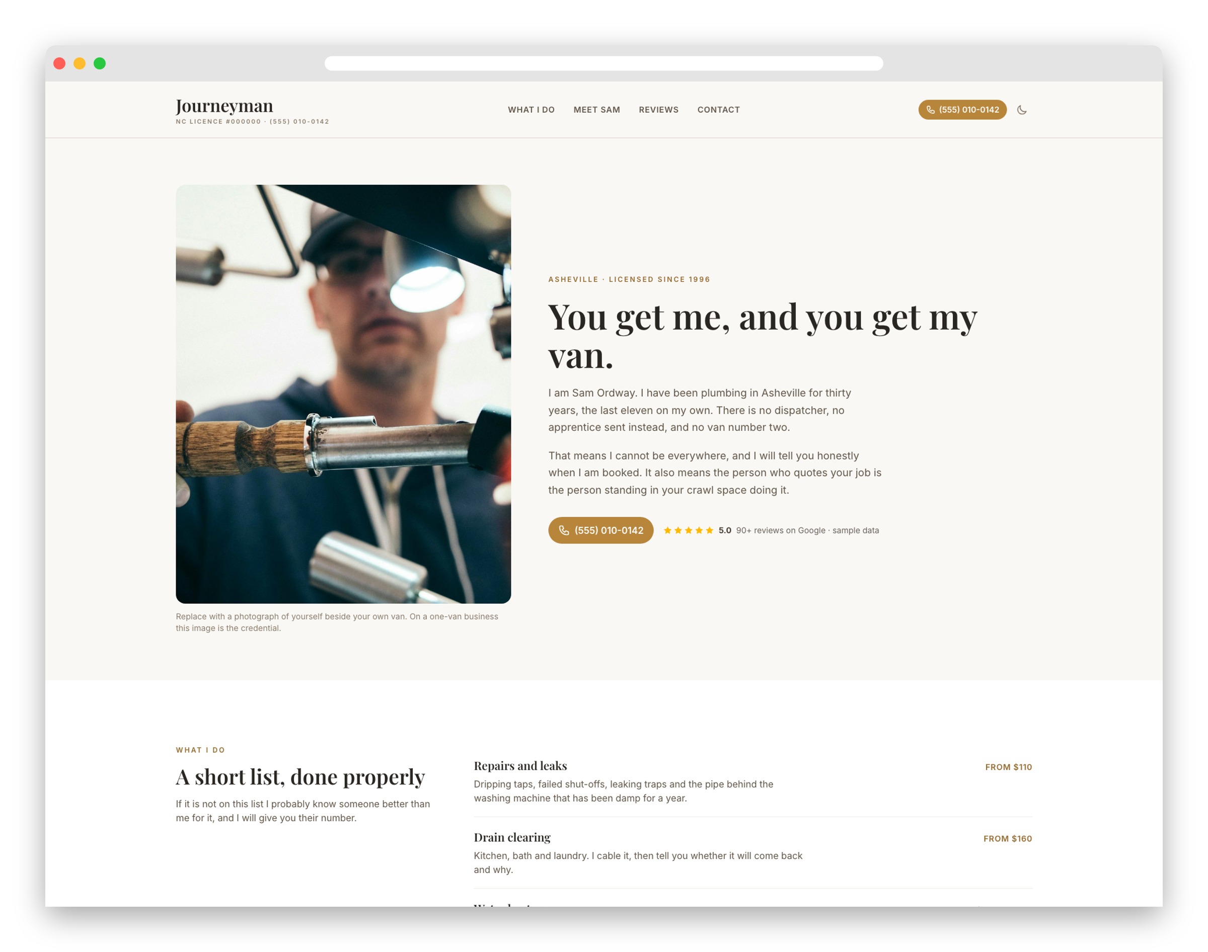 Chemical Grid Section Html Example Journeyman - Owner-Operator Plumber Website Template 2026 - Colorlib